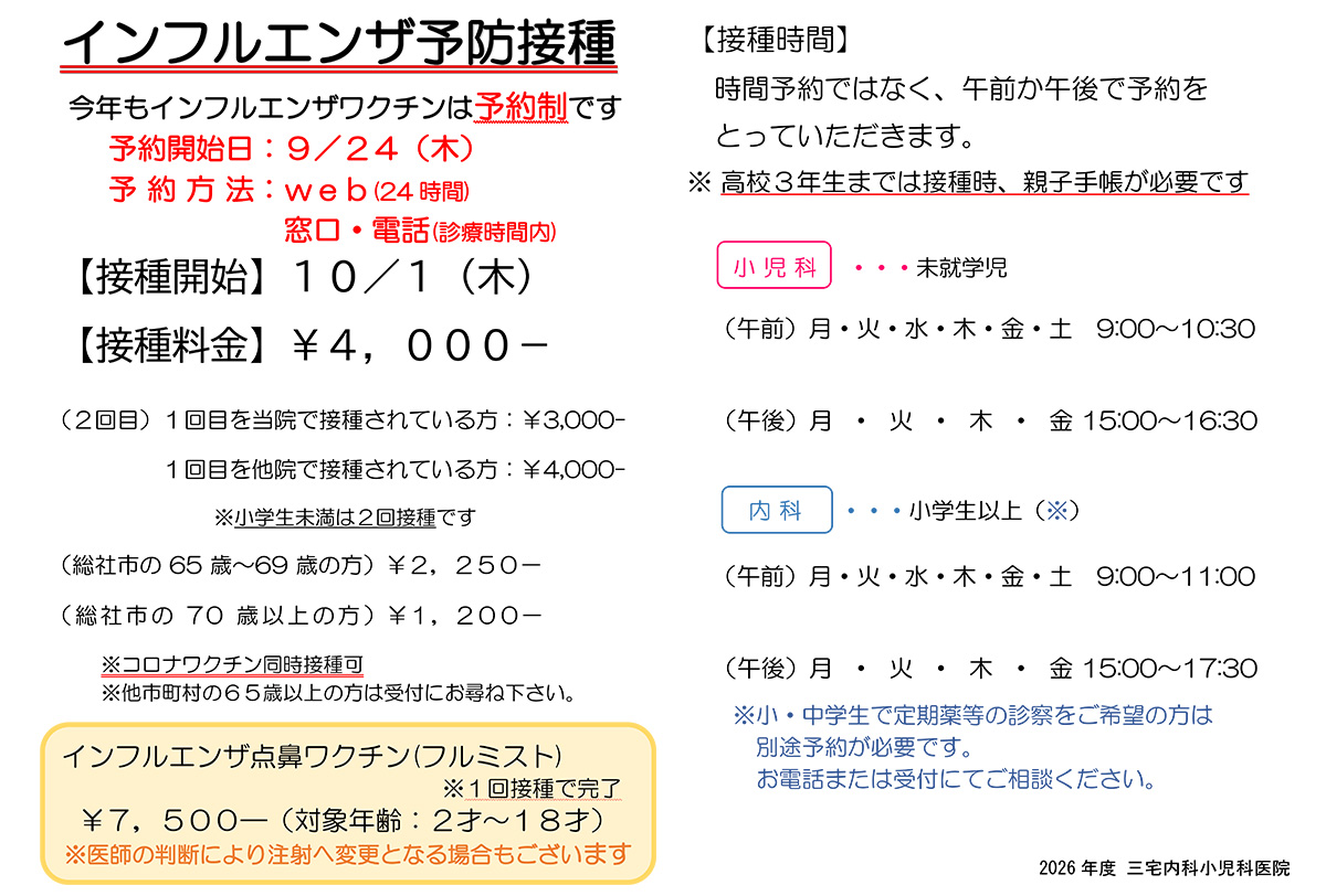 インフルエンザ予防接種